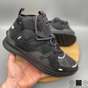 Lacoste Run Breaker 0320 Black Breaker Sneaker Shoes Leather Lace Up Mens 10.5